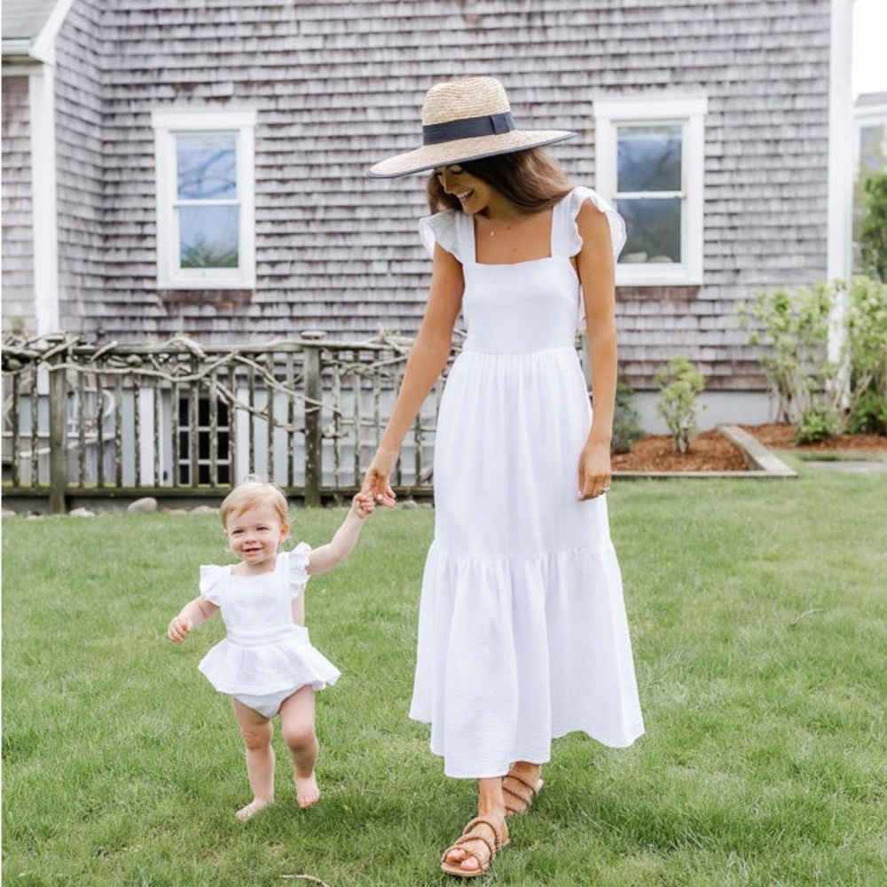 CAITLIN COVINGTON X PINK LILY Kennedy Ivory Bow Back Midi Dress